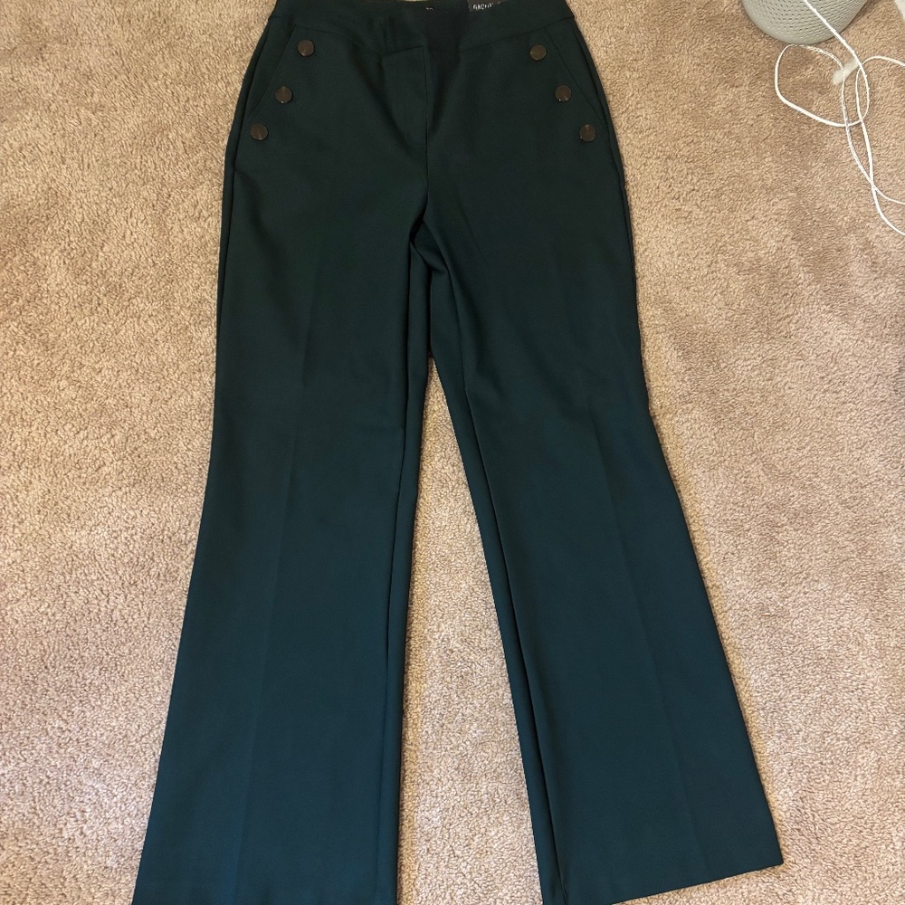 Rachel Zoe high rise flare let pant - dark green
